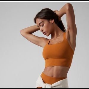 - NWT Athleta A-C. Warrior Longline Bra Large  Cattail Brown